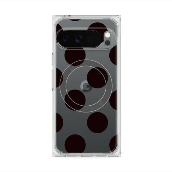 プレミアムスクエアケース with Pixelsnap［ シンプルドット - Black ］