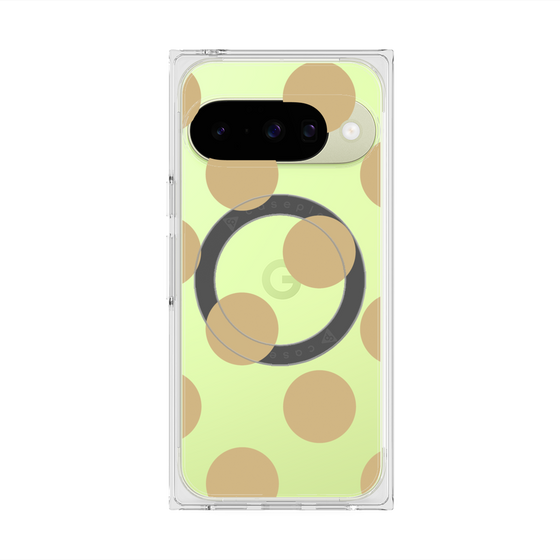 プレミアムスクエアケース with Pixelsnap［ シンプルドット - Beige ］