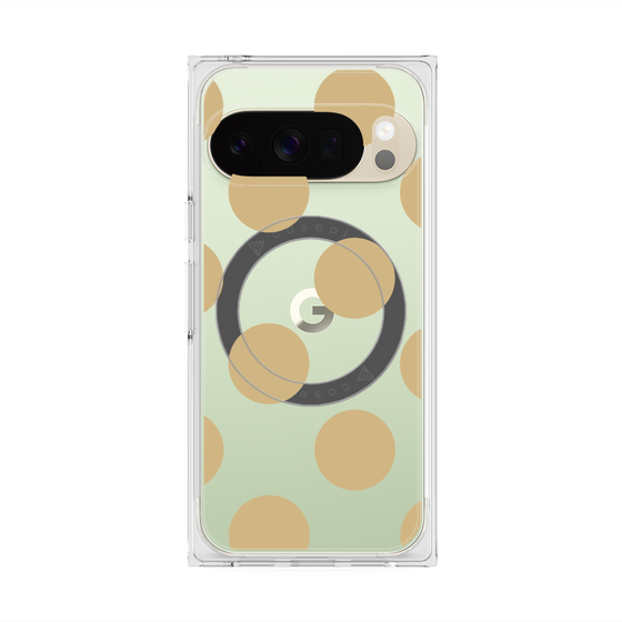 プレミアムスクエアケース with Pixelsnap［ シンプルドット - Beige ］