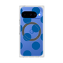プレミアムスクエアケース with Pixelsnap［ シンプルドット - Blue ］