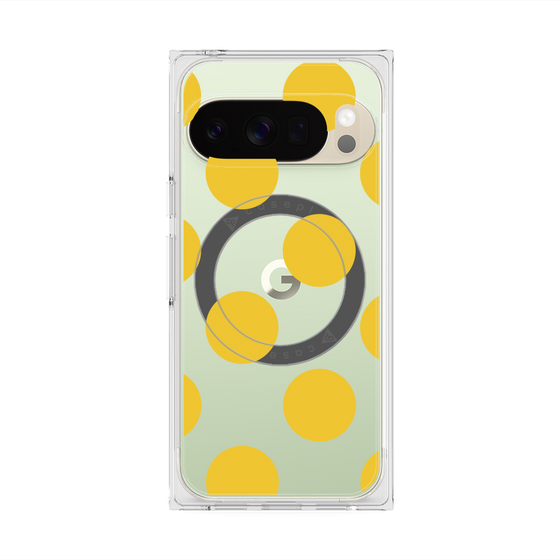 プレミアムスクエアケース with Pixelsnap［ シンプルドット - Yellow ］