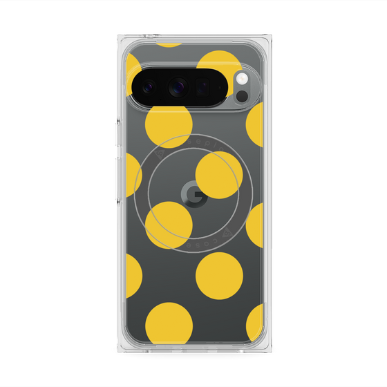 プレミアムスクエアケース with Pixelsnap［ シンプルドット - Yellow ］