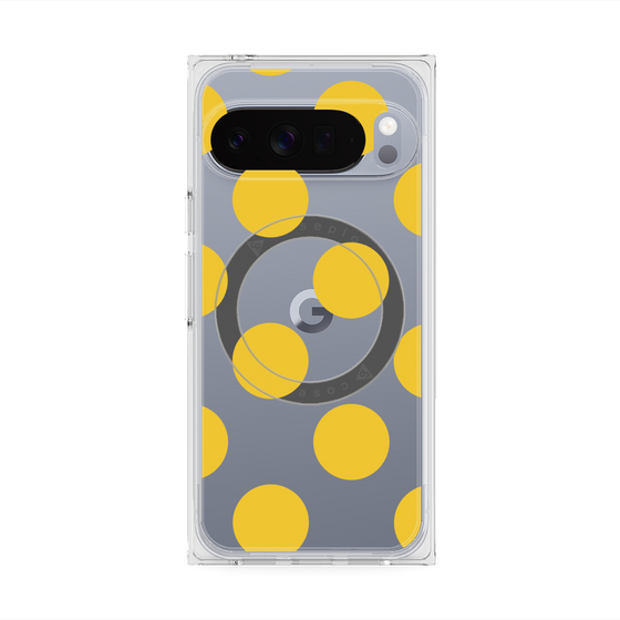 プレミアムスクエアケース with Pixelsnap［ シンプルドット - Yellow ］