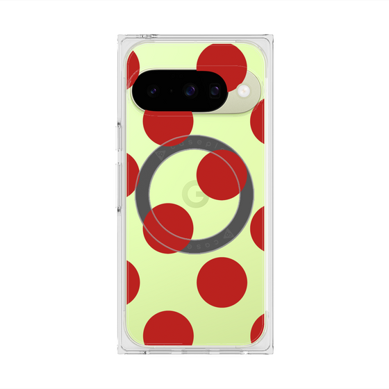 プレミアムスクエアケース with Pixelsnap［ シンプルドット - Red ］