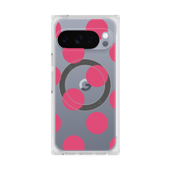 プレミアムスクエアケース with Pixelsnap［ シンプルドット - Pink ］