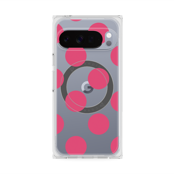 プレミアムスクエアケース with Pixelsnap［ シンプルドット - Pink ］