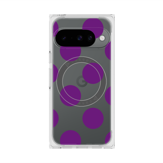 プレミアムスクエアケース with Pixelsnap［ シンプルドット - Purple ］