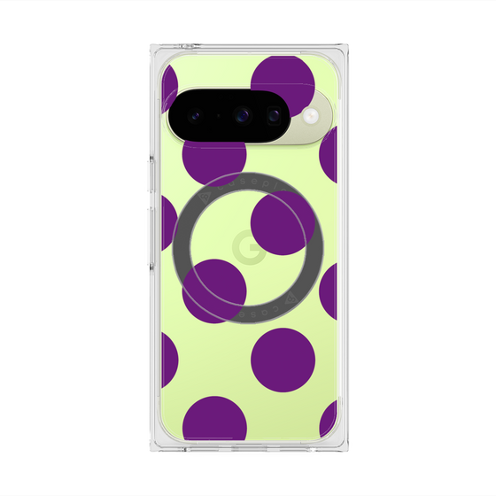 プレミアムスクエアケース with Pixelsnap［ シンプルドット - Purple ］