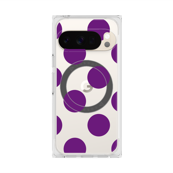 プレミアムスクエアケース with Pixelsnap［ シンプルドット - Purple ］