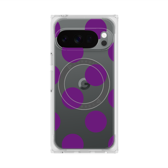 プレミアムスクエアケース with Pixelsnap［ シンプルドット - Purple ］