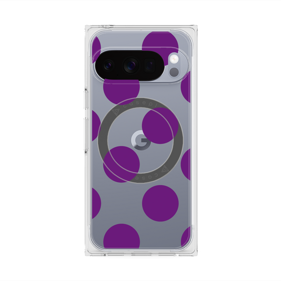 プレミアムスクエアケース with Pixelsnap［ シンプルドット - Purple ］
