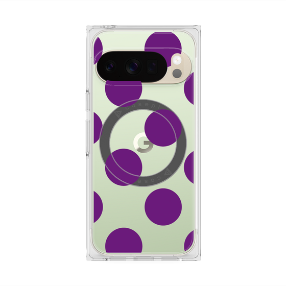 プレミアムスクエアケース with Pixelsnap［ シンプルドット - Purple ］