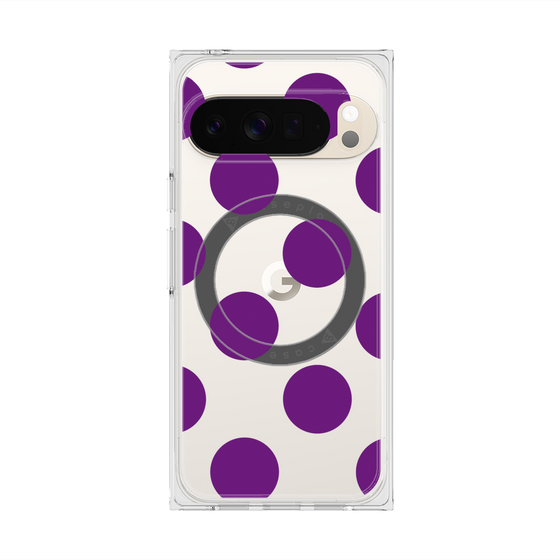 プレミアムスクエアケース with Pixelsnap［ シンプルドット - Purple ］