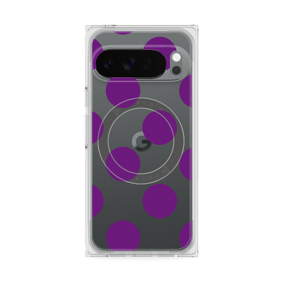 プレミアムスクエアケース with Pixelsnap［ シンプルドット - Purple ］