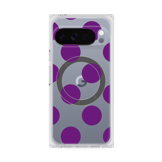 プレミアムスクエアケース with Pixelsnap［ シンプルドット - Purple ］