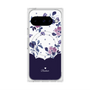 プレミアムスクエアケース with Pixelsnap［ ツインドットフラワー - Navy ］