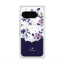 プレミアムスクエアケース with Pixelsnap［ ツインドットフラワー - Navy ］