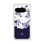 プレミアムスクエアケース with Pixelsnap［ ツインドットフラワー - Navy ］