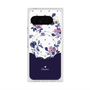 プレミアムスクエアケース with Pixelsnap［ ツインドットフラワー - Navy ］