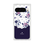 プレミアムスクエアケース with Pixelsnap［ ツインドットフラワー - Navy ］