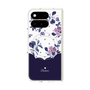 プレミアムスクエアケース with Pixelsnap［ ツインドットフラワー - Navy ］