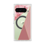 プレミアムスクエアケース with Pixelsnap［ マーブルトライアングルパレット - Pink ］