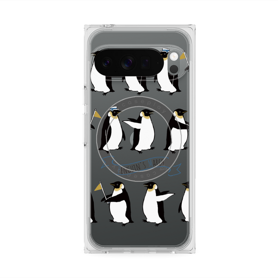 プレミアムスクエアケース with Pixelsnap［ キュートペンギンマーチ ］