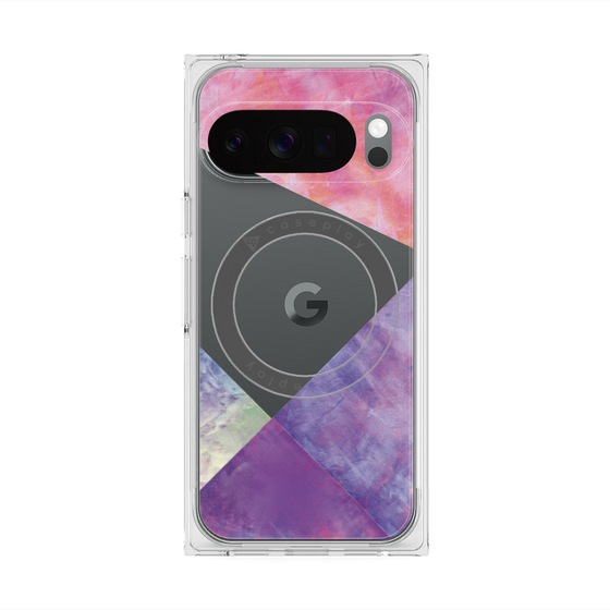 プレミアムスクエアケース with Pixelsnap［ 朝焼けパステルパレット - Purple ］