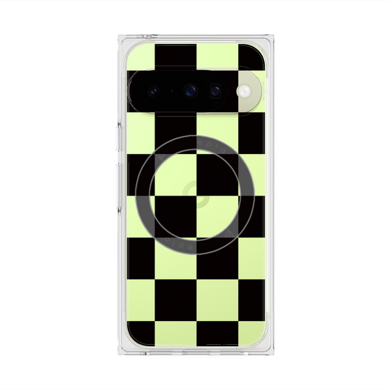 プレミアムスクエアケース with Pixelsnap［ 市松模様 - Black ］