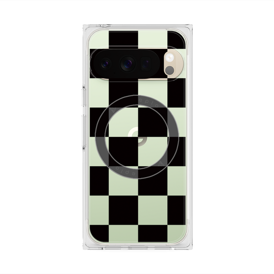 プレミアムスクエアケース with Pixelsnap［ 市松模様 - Black ］