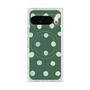 プレミアムスクエアケース with Pixelsnap［ 水彩ドット・レトロカラー - Green ］