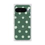 プレミアムスクエアケース with Pixelsnap［ 水彩ドット・レトロカラー - Green ］