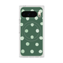 プレミアムスクエアケース with Pixelsnap［ 水彩ドット・レトロカラー - Green ］