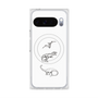 プレミアムスクエアケース with Pixelsnap［ Dinosaurs No.1 - White ］