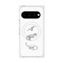 プレミアムスクエアケース with Pixelsnap［ Dinosaurs No.1 - White ］