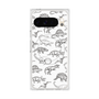 プレミアムスクエアケース with Pixelsnap［ Dinosaurs No.2 - White ］