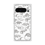 プレミアムスクエアケース with Pixelsnap［ Dinosaurs No.2 - White ］