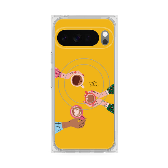 プレミアムスクエアケース with Pixelsnap［ Teatime - Yellow ］