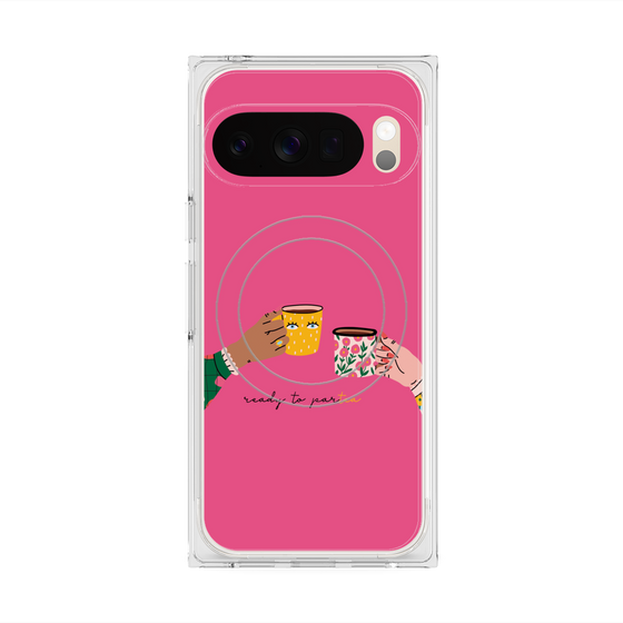 プレミアムスクエアケース with Pixelsnap［ Teatime - Pink ］