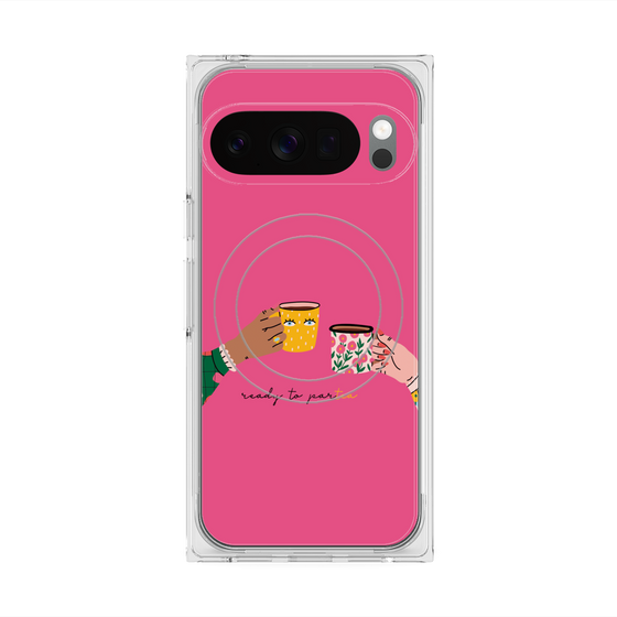 プレミアムスクエアケース with Pixelsnap［ Teatime - Pink ］