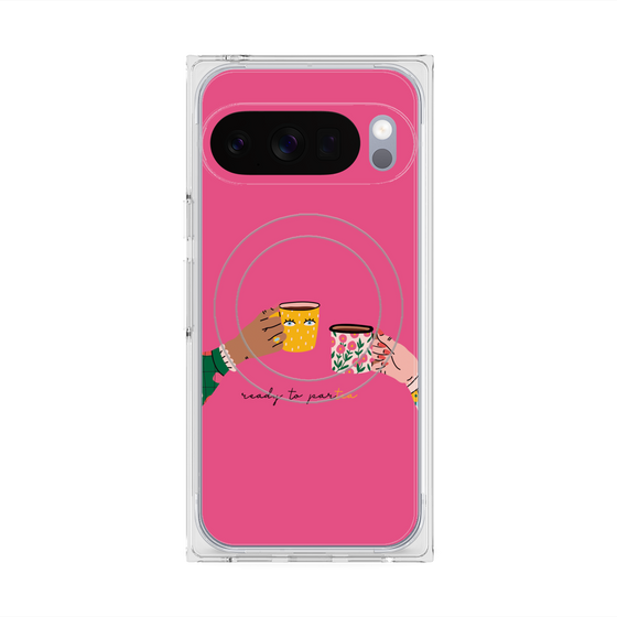 プレミアムスクエアケース with Pixelsnap［ Teatime - Pink ］