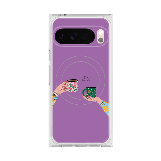 プレミアムスクエアケース with Pixelsnap［ Teatime - Purple ］