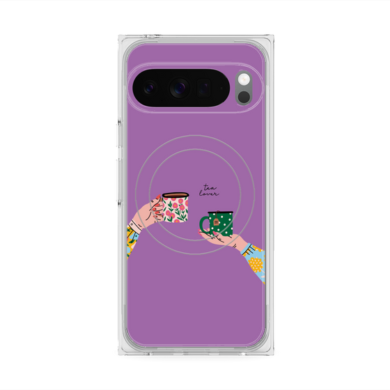 プレミアムスクエアケース with Pixelsnap［ Teatime - Purple ］