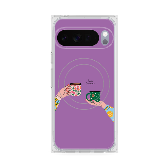 プレミアムスクエアケース with Pixelsnap［ Teatime - Purple ］