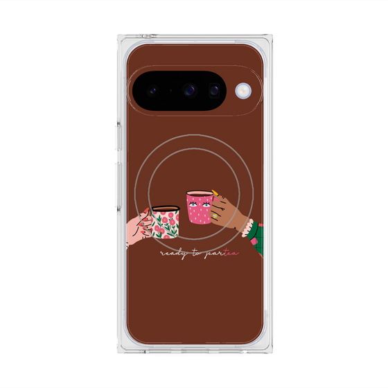 プレミアムスクエアケース with Pixelsnap［ Teatime - Brown ］