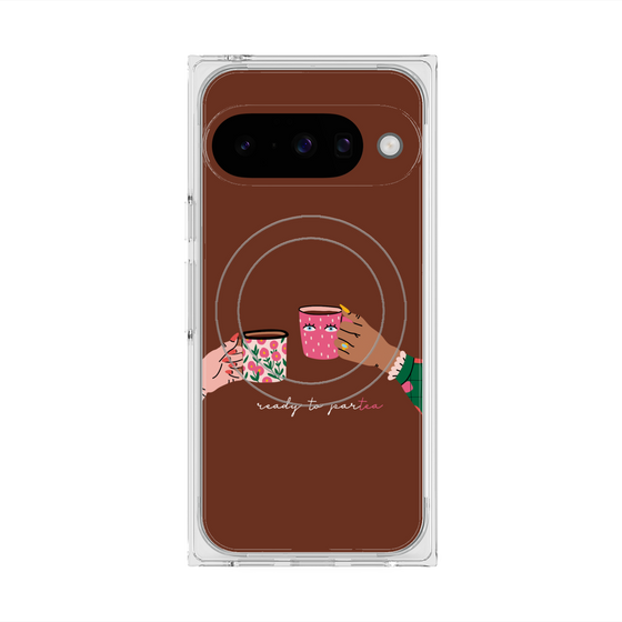 プレミアムスクエアケース with Pixelsnap［ Teatime - Brown ］
