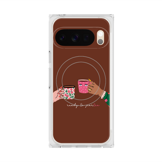 プレミアムスクエアケース with Pixelsnap［ Teatime - Brown ］