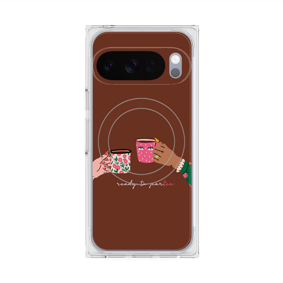 プレミアムスクエアケース with Pixelsnap［ Teatime - Brown ］