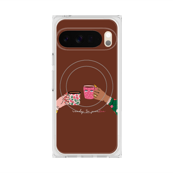 プレミアムスクエアケース with Pixelsnap［ Teatime - Brown ］