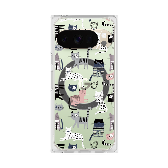 プレミアムスクエアケース with Pixelsnap［ Funny Cats - 03 ］